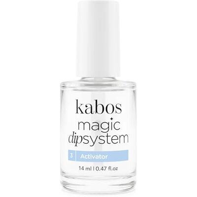 Kabos Magic Dip System Activator 14ml senza lampada UV/LED Per sistema dipping powder, favorisce l'indurimento Kabos Magic Dip System Activator 14ml senza lampada UV/LED Per sistema dipping powder, favorisce l'indurimento