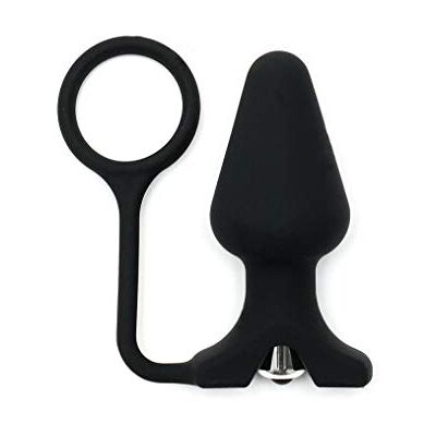 Rimba Butt Plug in silicone con cockring Nero Rimba Butt Plug in silicone con cockring Nero