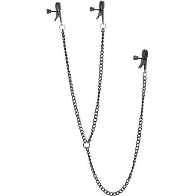 DREAM TOYS Blaze Deluxe Nipple & Clit Clamps Black One Size DREAM TOYS Blaze Deluxe Nipple & Clit Clamps Black One Size