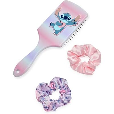 Disney Set spazzola per capelli e elastico per capelli da donna Lilo & Stitch Bobble e spazzola a paletta stampati multicolori per adulti con personaggio 3D Stitch Disney Set spazzola per capelli e elastico per capelli da donna Lilo & Stitch Bobble e spazzola a paletta stampati multicolori per adulti con personaggio 3D Stitch