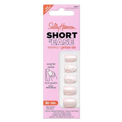 Sally Hansen Perfect Press-On Short'Ease, Petite Pearlflection, Unghie press-on, Look naturale, Non danneggiano, Formula con trattamento Sally Hansen Perfect Press-On Short'Ease, Petite Pearlflection, Unghie press-on, Look naturale, Non danneggiano, Formula con trattamento