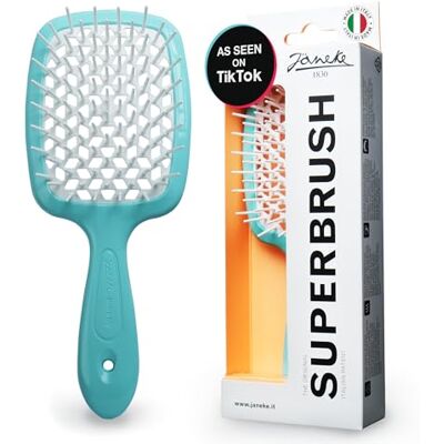 Jäneke Superbrush Spazzola districante per capelli morbidi e leviganti con setole antistatiche, spazzola ventilata per capelli bagnati per asciugatura, perfetta per capelli ricci, spessi, ondulati e Jäneke Superbrush Spazzola districante per capelli morbidi e leviganti con setole antistatiche, spazzola ventilata per capelli bagnati per asciugatura, perfetta per capelli ricci, spessi, ondulati e