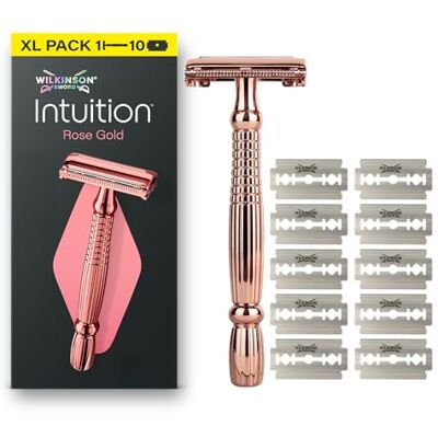 Wilkinson Sword Intuition Rose Gold Safety, rasoio da donna, 10 ricariche Wilkinson Sword Intuition Rose Gold Safety, rasoio da donna, 10 ricariche
