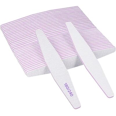 Carehabi 40 lime per unghie, lima per unghie professionale a doppio lato, riutilizzabile 180/240 grit per saloni di manicure, fai da te per nail ar Carehabi 40 lime per unghie, lima per unghie professionale a doppio lato, riutilizzabile 180/240 grit per saloni di manicure, fai da te per nail ar