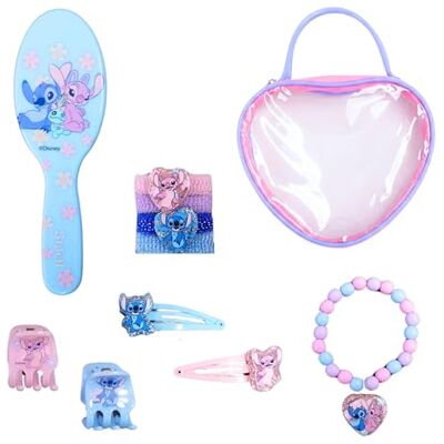Disney Stitch Set di Bellezza per Ragazze, Include 4 Fermagli per Capelli, 4 Elastici per Capelli, 1 Spazzola e una Pochette, Accessori per Capelli Regalo per Bambine Disney Stitch Set di Bellezza per Ragazze, Include 4 Fermagli per Capelli, 4 Elastici per Capelli, 1 Spazzola e una Pochette, Accessori per Capelli Regalo per Bambine