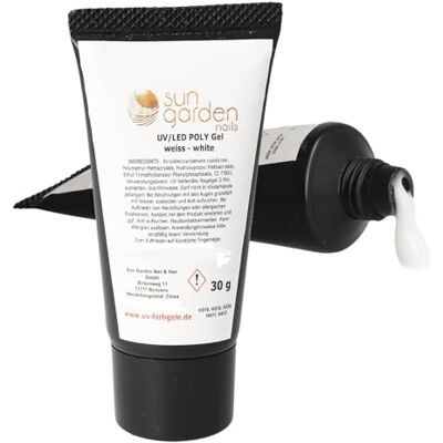 Sun Gel UV Poly Bianco 30 g – Frenchgel Builder per Allungamento delle Unghie, Gel UV per Nail Art Sun Gel UV Poly Bianco 30 g – Frenchgel Builder per Allungamento delle Unghie, Gel UV per Nail Art