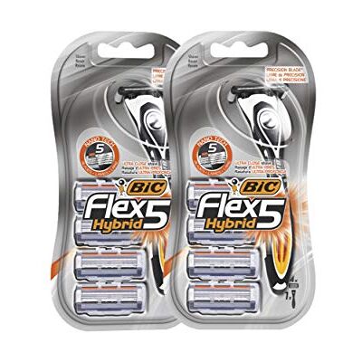 BIC Flex5 Hybrid Kit di rasoi da uomo, 2 manici e 8 ricariche BIC Flex5 Hybrid Kit di rasoi da uomo, 2 manici e 8 ricariche