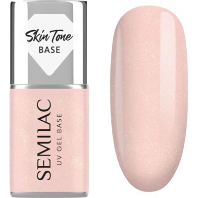 Semilac Skin Tone Cover Base Glitter Peach 7 ml Semilac Skin Tone Cover Base Glitter Peach 7 ml