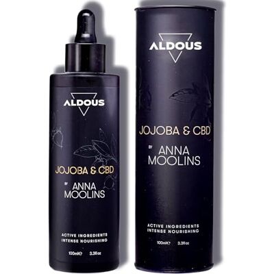 Aldous Bio Olio di Jojoba Puro al 100% Arricchito con CBD Spremuto a Freddo Vegan Formula Avanzata Capelli, Viso, Corpo, Unghie, Sopracciglia, Barba 100 ml Aldous Labs by Anna Moolins Aldous Bio Olio di Jojoba Puro al 100% Arricchito con CBD Spremuto a Freddo Vegan Formula Avanzata Capelli, Viso, Corpo, Unghie, Sopracciglia, Barba 100 ml Aldous Labs by Anna Moolins
