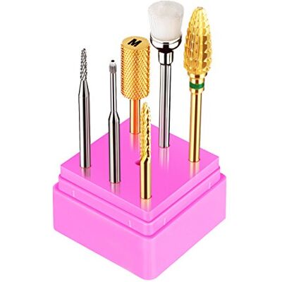 JCMASTER ® Kit di 5 Punte professionali Carbide per Fresa per Unghie + Pennellino di Pulizia carburo di tungsteno per Rimozione Gel Semipermanente Acrilico Colla Glitter Nail Art Funghi delle Unghie JCMASTER ® Kit di 5 Punte professionali Carbide per Fresa per Unghie + Pennellino di Pulizia carburo di tungsteno per Rimozione Gel Semipermanente Acrilico Colla Glitter Nail Art Funghi delle Unghie