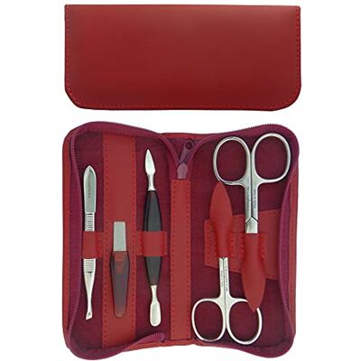 Tenartis Set Manicure 5 Pezzi in Vera Pelle Bordeaux con Cerniera 345 Made in Italy Tenartis Set Manicure 5 Pezzi in Vera Pelle Bordeaux con Cerniera 345 Made in Italy