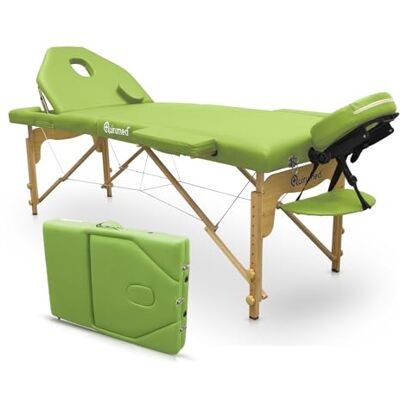 Quirumed Elite Lettino da massaggio pieghevole in legno, colore verde, 194 x 70 cm, lettino da massaggio, similpelle, portatile, schienale pieghevole, testa rimovibile, foro facciale, altezza Quirumed Elite Lettino da massaggio pieghevole in legno, colore verde, 194 x 70 cm, lettino da massaggio, similpelle, portatile, schienale pieghevole, testa rimovibile, foro facciale, altezza