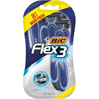 BIC Rasoio Flex 3 Comfort, da uomo, confezione da 8 BIC Rasoio Flex 3 Comfort, da uomo, confezione da 8