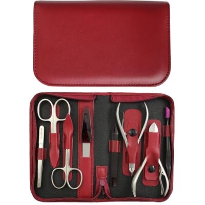 Tenartis Set Manicure e Pedicure Professionale 8 Pezzi in Vera Pelle Borgogna con Cerniera Made in Italy Tenartis Set Manicure e Pedicure Professionale 8 Pezzi in Vera Pelle Borgogna con Cerniera Made in Italy
