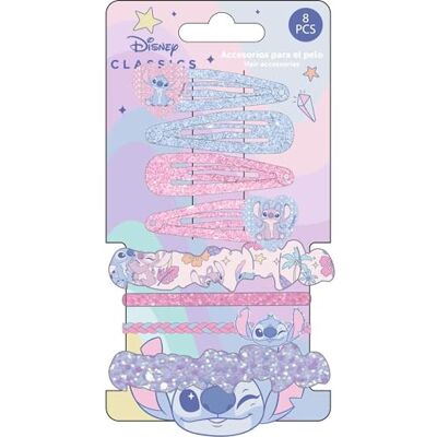 CERDÁ LIFE'S LITTLE MOMENTS Set di bellezza accessori Stitch Disney Pinze per capelli e giarrettiere in tonalità pastello Kit accessori per capelli per bambini con personaggio classico Disney CERDÁ LIFE'S LITTLE MOMENTS Set di bellezza accessori Stitch Disney Pinze per capelli e giarrettiere in tonalità pastello Kit accessori per capelli per bambini con personaggio classico Disney
