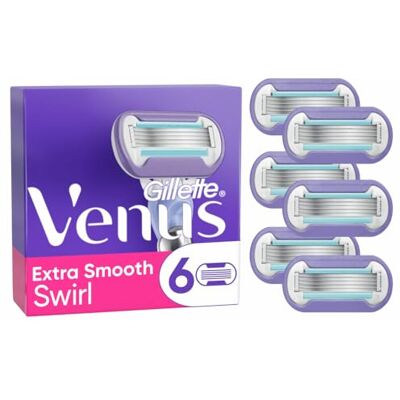 Gillette Extra Smooth Swirl Da Donna, 6 Ricariche Di Lame, Manico Girevole Riutilizzabile E Supporto Doccia Gillette Extra Smooth Swirl Da Donna, 6 Ricariche Di Lame, Manico Girevole Riutilizzabile E Supporto Doccia