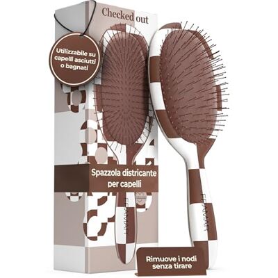 FRAMAR Spazzola Capelli Bagnati Spazzola Districante Per a Scacchi Capelli Ricci, Spazzola Per Capelli Bagnati, Spazzola Donna Cioccolato FRAMAR Spazzola Capelli Bagnati Spazzola Districante Per a Scacchi Capelli Ricci, Spazzola Per Capelli Bagnati, Spazzola Donna Cioccolato
