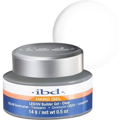 IBD Hard Gel – LED/UV Builder Gel Clear, 1er Pack (1 x 14 g) – MADE IN USA – Gel costruttore premium per unghie in gel IBD Hard Gel – LED/UV Builder Gel Clear, 1er Pack (1 x 14 g) – MADE IN USA – Gel costruttore premium per unghie in gel