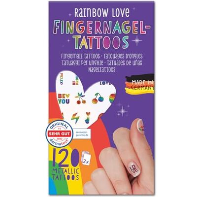 moses . Tatuaggi per unghie Rainbow Love – 120 adesivi metallici, facili da applicare, tatuaggi arcobaleno, ideali per feste e uso quotidiano, made in Germany moses . Tatuaggi per unghie Rainbow Love – 120 adesivi metallici, facili da applicare, tatuaggi arcobaleno, ideali per feste e uso quotidiano, made in Germany