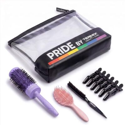Termix Perfect Look Kit Pride Set per lo styling con spazzola rotonda Ø43, spazzola districante, spazzola di raccolta, 6 pinzette e beauty case forma, movimento, lucentezza e routine completa Termix Perfect Look Kit Pride Set per lo styling con spazzola rotonda Ø43, spazzola districante, spazzola di raccolta, 6 pinzette e beauty case forma, movimento, lucentezza e routine completa