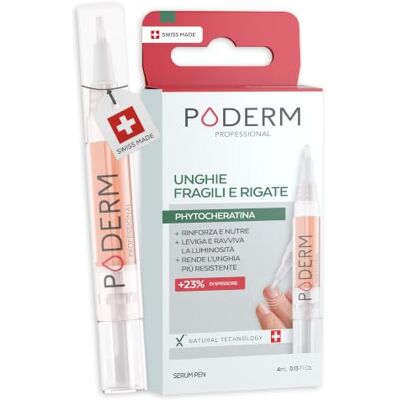 PODERM Trattamento 5 in 1 Penna per Unghie Fragili, Striate, Indebolite, Danneggiate e Sfaldate 4 ML Twist & Go Indurente Extra Forte con Fito-Cheratina Creato da un Podologo in Svizzera PODERM Trattamento 5 in 1 Penna per Unghie Fragili, Striate, Indebolite, Danneggiate e Sfaldate 4 ML Twist & Go Indurente Extra Forte con Fito-Cheratina Creato da un Podologo in Svizzera