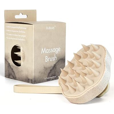 Spazzola Massaggiatrice Profonda del Cuoio Capelluto Bellody - Spazzola in Champagne Beige - Massaggio profondo, Setole morbide, Supporto magnetico, Materiale riciclato ecologico Spazzola Massaggiatrice Profonda del Cuoio Capelluto Bellody - Spazzola in Champagne Beige - Massaggio profondo, Setole morbide, Supporto magnetico, Materiale riciclato ecologico