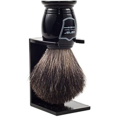 Parker 100% nero setole di tasso pennello da barba con manico in ebano – Supporto per spazzola incluso Parker 100% nero setole di tasso pennello da barba con manico in ebano – Supporto per spazzola incluso