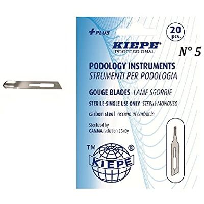 Kiepe Lama Sgorbia N° 5 Acciaio Professional Manicure Pedicure -20Pz.- Kiepe Lama Sgorbia N° 5 Acciaio Professional Manicure Pedicure -20Pz.-