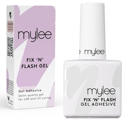 MYLEE Fix & Flash Gel Colla Adesiva Trasparente per Punte in Gel Morbide Unghie Acriliche, Unghie Finte e Tip, Polimerizzare con UV/LED, per Uso Professionale e Fai-da-te (Fix 'N' Flash Gel, 10ml) MYLEE Fix & Flash Gel Colla Adesiva Trasparente per Punte in Gel Morbide Unghie Acriliche, Unghie Finte e Tip, Polimerizzare con UV/LED, per Uso Professionale e Fai-da-te (Fix 'N' Flash Gel, 10ml)