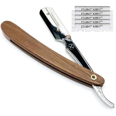 Di Wood Parker Maniglia professionale Barber Rasoio & Lame 5 Nuovo per il 2019 Noce Di Wood Parker Maniglia professionale Barber Rasoio & Lame 5 Nuovo per il 2019 Noce