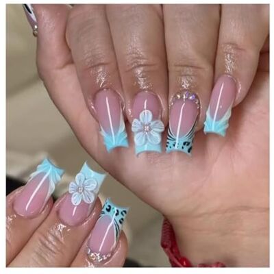 OUADGER 24 Pz Blush Pink French Press On Nails Fiore Bianco Dipinto A Mano Disegni A Sfera In Oro Breve Quadrato Coreano Punte Per Unghie Finte Decorazioni Per Manicure(Y11) OUADGER 24 Pz Blush Pink French Press On Nails Fiore Bianco Dipinto A Mano Disegni A Sfera In Oro Breve Quadrato Coreano Punte Per Unghie Finte Decorazioni Per Manicure(Y11)