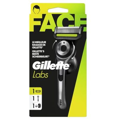 Gillette Labs Rasoio con barra esfoliante, rasoio da uomo, 1 manico + 1 ricarica di lame, include supporto magnetico da parete per una facile conservazione Gillette Labs Rasoio con barra esfoliante, rasoio da uomo, 1 manico + 1 ricarica di lame, include supporto magnetico da parete per una facile conservazione
