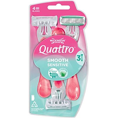 Wilkinson Sword Quattro per le donne Sensitive 3 x rasoi usa e getta Wilkinson Sword Quattro per le donne Sensitive 3 x rasoi usa e getta