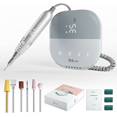 JCMASTER Fresa per unghie 35000 rpm Display LCD Efile fresa digitale potente per unghie acriliche gel Zero rumore Nessuna vibrazione Macchina professionale per pedicure manicure 6 punte incluse JCMASTER Fresa per unghie 35000 rpm Display LCD Efile fresa digitale potente per unghie acriliche gel Zero rumore Nessuna vibrazione Macchina professionale per pedicure manicure 6 punte incluse