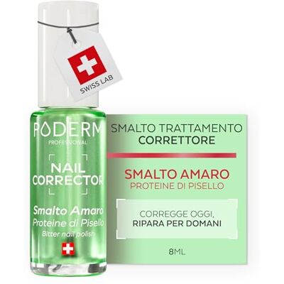 PODERM Smalto Trattamento Correttore per Unghie Rosicchiate – Amaro Crea Barriera Protettiva e Finish Brillante – 8ml Gusto Duraturo con Proteine di Pisello Sviluppato da un Podologo in Svizzera PODERM Smalto Trattamento Correttore per Unghie Rosicchiate – Amaro Crea Barriera Protettiva e Finish Brillante – 8ml Gusto Duraturo con Proteine di Pisello Sviluppato da un Podologo in Svizzera
