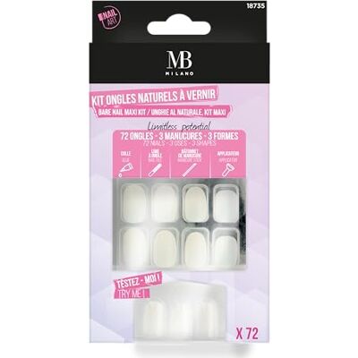 MB MILANO Nail Art Set 72 Smalti Unghie Finte Kit All in 1-12 Misure Effetto Naturale 3 Lunghezze Corte/Medio-Lunghe/Lunghe Potenziale Illimitato MB MILANO Nail Art Set 72 Smalti Unghie Finte Kit All in 1-12 Misure Effetto Naturale 3 Lunghezze Corte/Medio-Lunghe/Lunghe Potenziale Illimitato