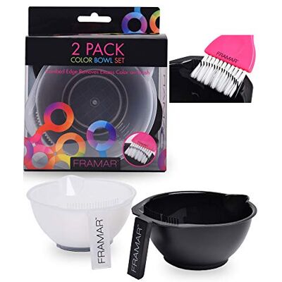 FRAMAR Ciotola Tinta Kit Tinta Capelli, Kit Parrucchiere, Kit Decolorazione Capelli, Colorazione Capelli, Set Tintura Capelli, Kit Tintura Capelli, Pennello Ciotola Tinta, Colore Capelli 2 Pacchi FRAMAR Ciotola Tinta Kit Tinta Capelli, Kit Parrucchiere, Kit Decolorazione Capelli, Colorazione Capelli, Set Tintura Capelli, Kit Tintura Capelli, Pennello Ciotola Tinta, Colore Capelli 2 Pacchi