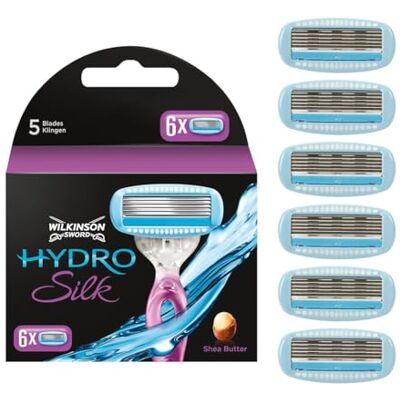 Wilkinson Sword Wilkinson Hydro Silk Lame per rasoio da donna, 6 pezzi Wilkinson Sword Wilkinson Hydro Silk Lame per rasoio da donna, 6 pezzi