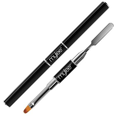 MYLEE Pennello a doppia punta per Polymer Gel – Spatola e setole, Nail art UV / LED, Decorazione e ricostruzione unghie MYLEE Pennello a doppia punta per Polymer Gel – Spatola e setole, Nail art UV / LED, Decorazione e ricostruzione unghie