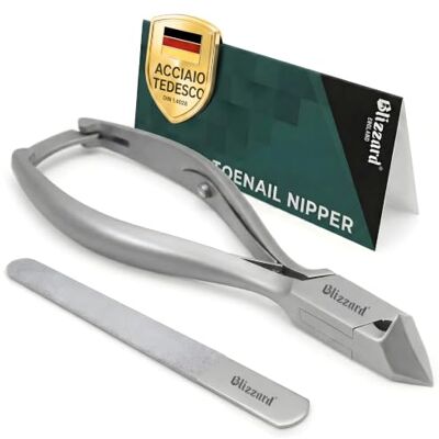 Blizzard Tronchesino Unghie Piedi Professionale per Unghie Spesse e Incarnite Tagliaunghie Podologia in Acciaio Inox Per Anziani e Uomo Set Pedicure con Lima 14 cm Taglio Obliquo Luna Blizzard Tronchesino Unghie Piedi Professionale per Unghie Spesse e Incarnite Tagliaunghie Podologia in Acciaio Inox Per Anziani e Uomo Set Pedicure con Lima 14 cm Taglio Obliquo Luna