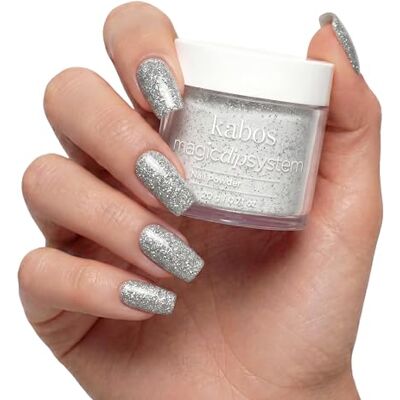 Kabos Magic Dip System Dipping Powder 046 Sparkle Silver 20 g Polvere Acrilica Kabos Magic Dip System Dipping Powder 046 Sparkle Silver 20 g Polvere Acrilica