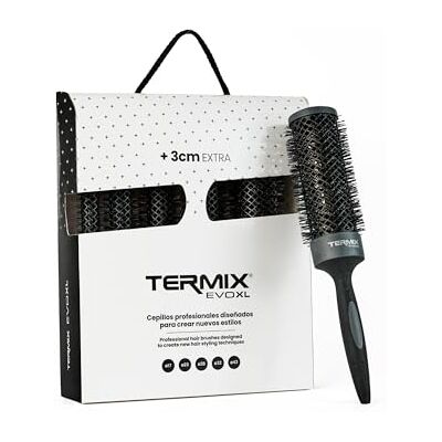 Termix Evolution XL Pack di 5 spazzole per capelli rotonde, 3 cm più lunghe, che riducono i tempi di asciugatura, fibre ionizzate e tubo antiaderente. Comprende i diametri 17, 23, 28, 32 e 43 Termix Evolution XL Pack di 5 spazzole per capelli rotonde, 3 cm più lunghe, che riducono i tempi di asciugatura, fibre ionizzate e tubo antiaderente. Comprende i diametri 17, 23, 28, 32 e 43