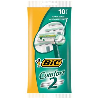 BIC Comfort 2 Plus, confezione da 10, rasoio a doppia lama BIC Comfort 2 Plus, confezione da 10, rasoio a doppia lama