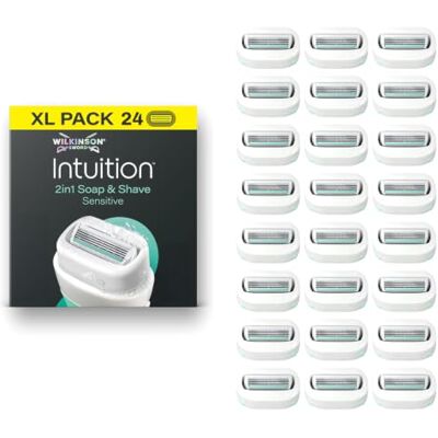 Wilkinson Sword Intuition Sensitive Care per le donne non richiede gel da barba Confezione da 24 ricariche per lame Wilkinson Sword Intuition Sensitive Care per le donne non richiede gel da barba Confezione da 24 ricariche per lame