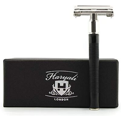 Haryali London Rasoio classico in stile farfalla nera, con doppio bordo, rasoio da barba vintage, di sicurezza, per gli uomini Il set viene venduto in una scatola pregiata. Haryali London Rasoio classico in stile farfalla nera, con doppio bordo, rasoio da barba vintage, di sicurezza, per gli uomini Il set viene venduto in una scatola pregiata.