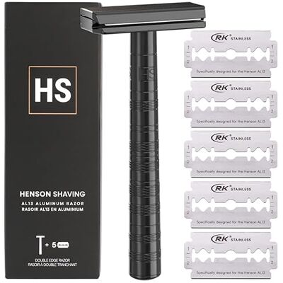 Henson Shaving AL13 Rasoio di Sicurezza - Jet Black - Mite - Rasoi di sicurezza Henson Shaving AL13 Rasoio di Sicurezza - Jet Black - Mite - Rasoi di sicurezza