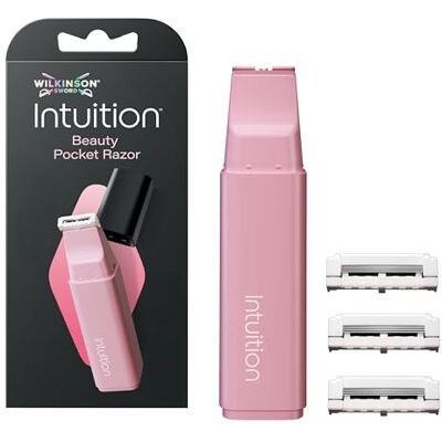 Wilkinson Sword Intuition Beauty Rasoio tascabile con cappuccio e 3 lame di ricambio Wilkinson Sword Intuition Beauty Rasoio tascabile con cappuccio e 3 lame di ricambio