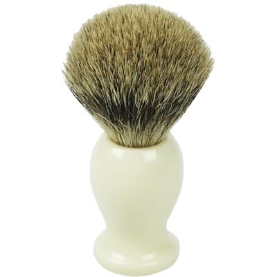 Fantasia – Pennello da barba schiena zupf – Peli Di Tasso, manico in plastica Crema, Anello – Diametro 21.5 mm Fantasia – Pennello da barba schiena zupf – Peli Di Tasso, manico in plastica Crema, Anello – Diametro 21.5 mm