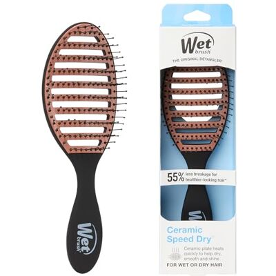 Wet Brush Spazzola per capelli bagnata per un'asciugatura rapida, nera Design ventilato e morbide setole HeatFlex per asciugare in modo sicuro L'impugnatura ergonomica gestisce i grovigli Accessori per Wet Brush Spazzola per capelli bagnata per un'asciugatura rapida, nera Design ventilato e morbide setole HeatFlex per asciugare in modo sicuro L'impugnatura ergonomica gestisce i grovigli Accessori per