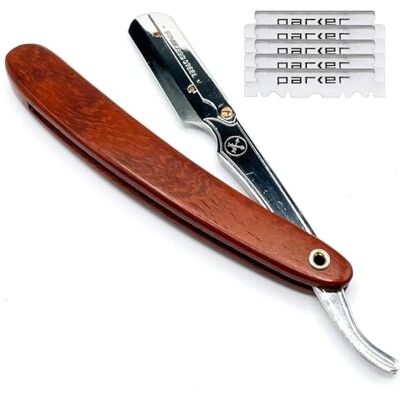 Parker Rosewod manico in legno professionali del barbiere Rasoio & Lame 5 Nuovo per il 2019 Palissandro Parker Rosewod manico in legno professionali del barbiere Rasoio & Lame 5 Nuovo per il 2019 Palissandro